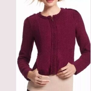 CAbi #530 Britt Boulce Merlot Red Short Zipper Jacket Coat Sz 6